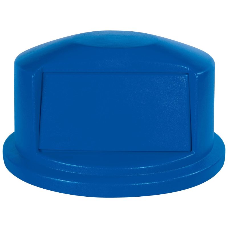 rubbermaid r brute r domed trash can lid 32 gallon blue rub332dblu