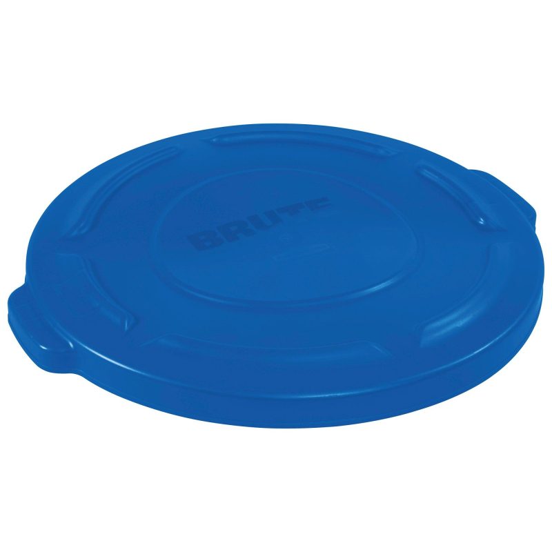 rubbermaid r brute r flat trash can lid 20 gallon blue rub320lblu