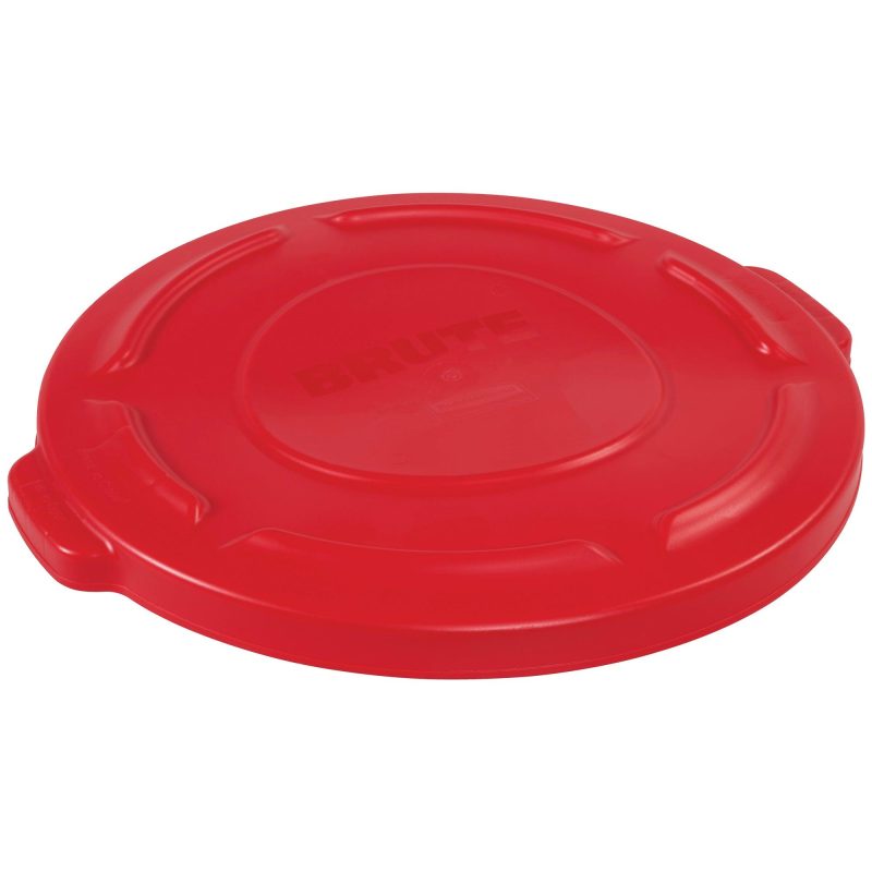 rubbermaid r brute r flat trash can lid 20 gallon red rub320lr