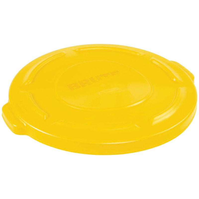 rubbermaid r brute r flat trash can lid 20 gallon yellow rub320ly