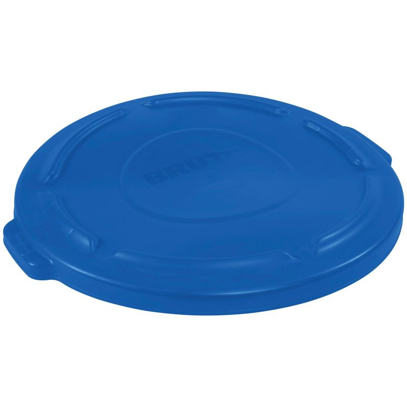 rubbermaid r brute r flat trash can lid 32 gallon blue rub332lblu