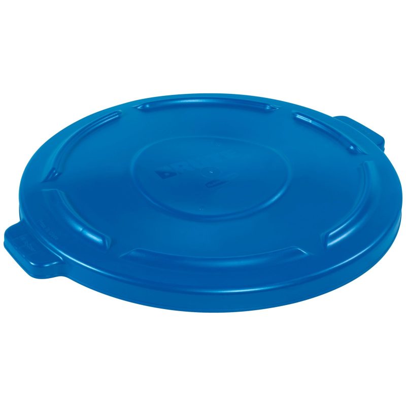 rubbermaid r brute r flat trash can lid 44 gallon blue rub344lblu