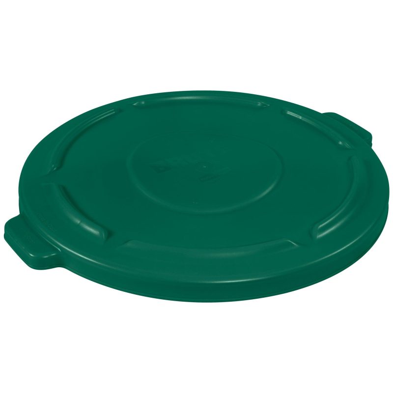 rubbermaid r brute r flat trash can lid 44 gallon green rub344lg