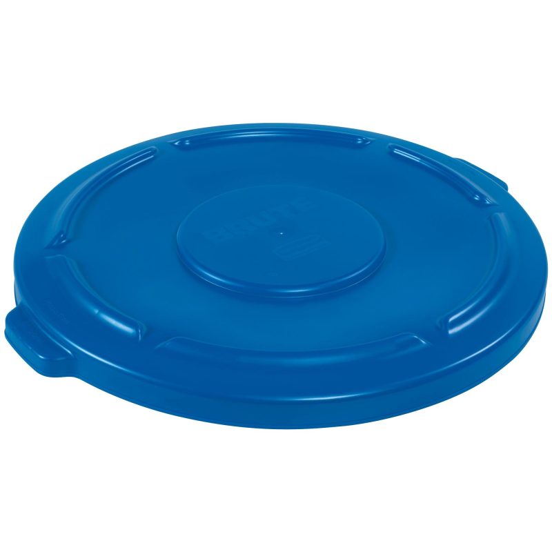 rubbermaid r brute r flat trash can lid 55 gallon blue rub355lblu