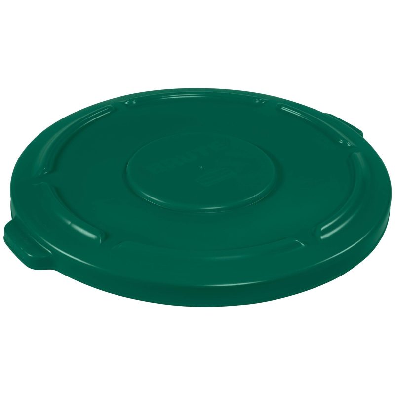 rubbermaid r brute r flat trash can lid 55 gallon green rub355lg