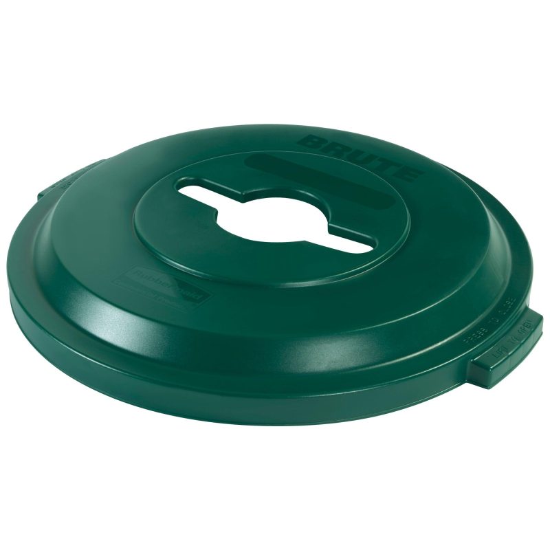 rubbermaid r brute r recycling container single stream lid 32 gallon green rub141blg