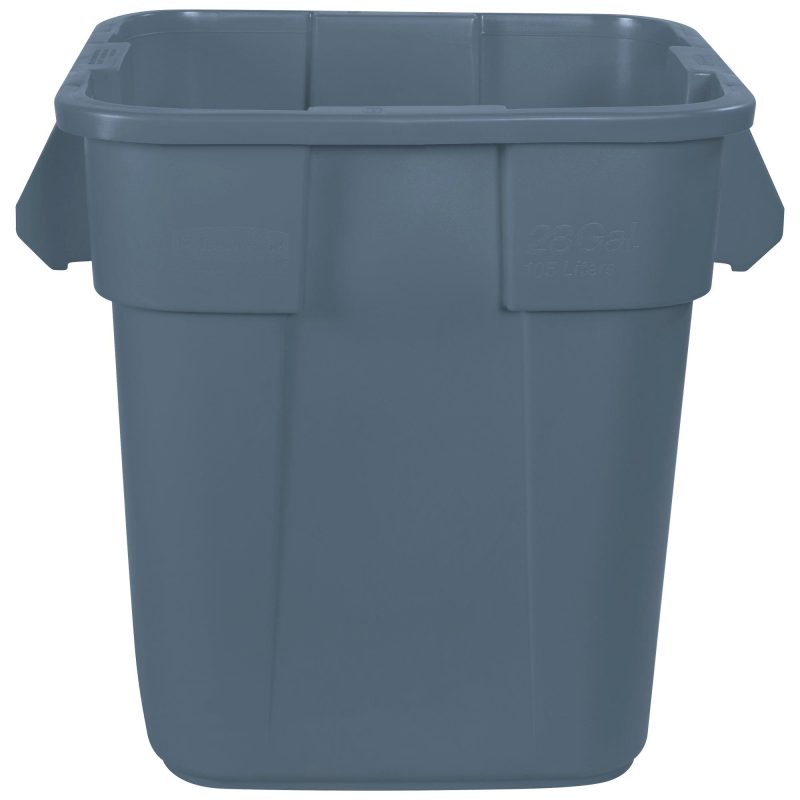 rubbermaid r brute r square trash can 28 gallon gray rub128cgr