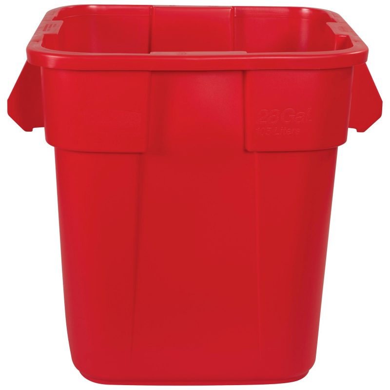 rubbermaid r brute r square trash can 28 gallon red rub128cr