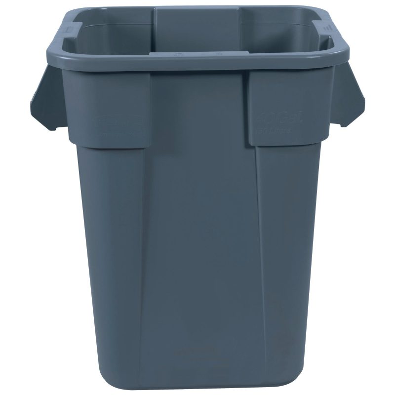 rubbermaid r brute r square trash can 40 gallon gray rub140cgr