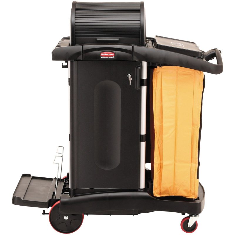 rubbermaid r high security janitor cart rub194