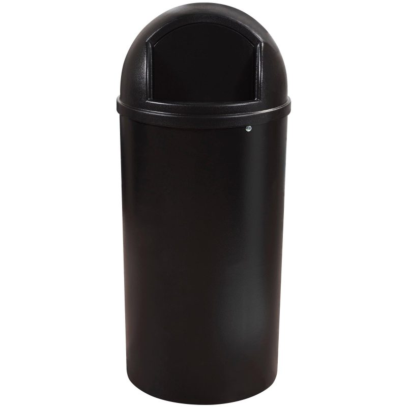 rubbermaid r marshal r domed trash can 25 gallon black rub145cbl