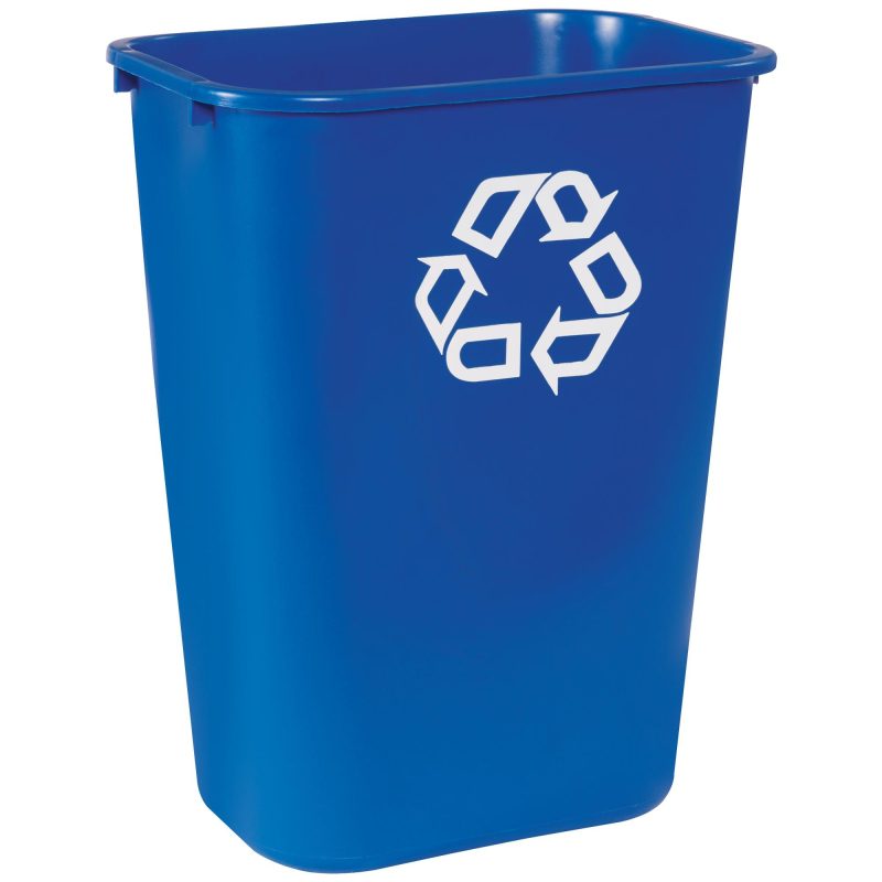 rubbermaid r office recycling container 10 gallon blue rub151cblu