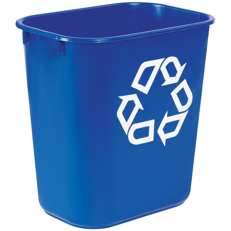 rubbermaid r office recycling container 3 gallon blue rub150cblu