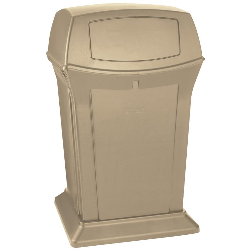 rubbermaid r ranger r trash can 45 gallon 2 way beige rub435be