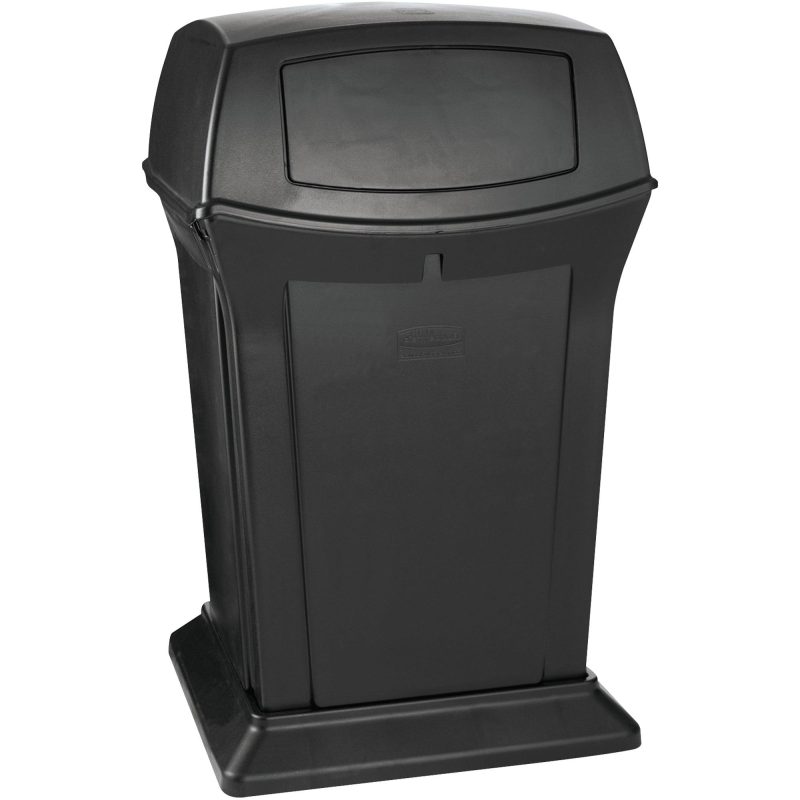 rubbermaid r ranger r trash can 45 gallon 2 way black rub435bl