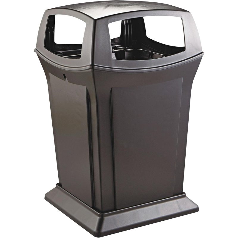 rubbermaid r ranger r trash can 45 gallon 4 way black rub431bl