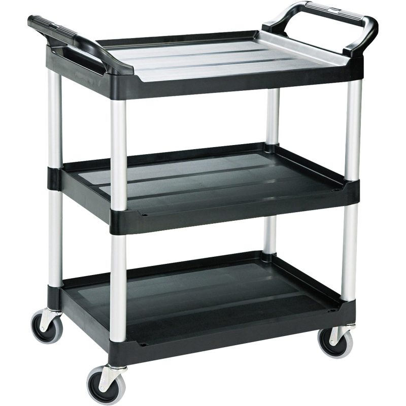 rubbermaid r service cart 34 x 19 x 38 black rub440bl