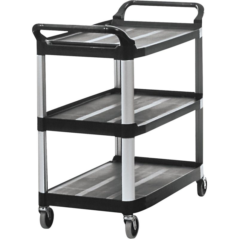 rubbermaid r service cart 41 x 20 x 38 black rub441bl