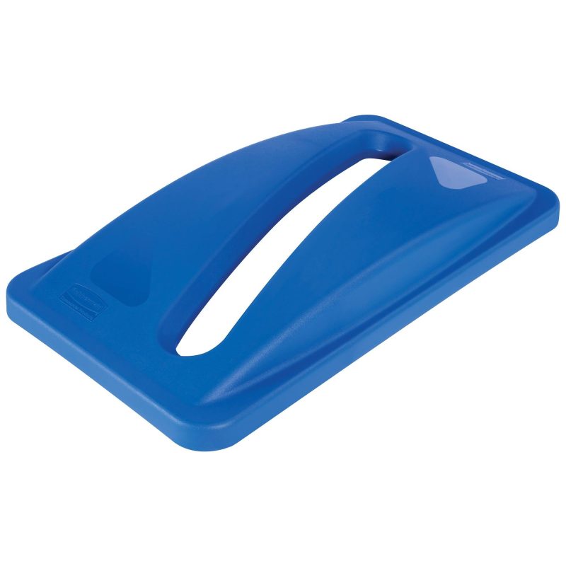 rubbermaid r slim jim r paper recycling lid 23 gallon blue rub138slblu