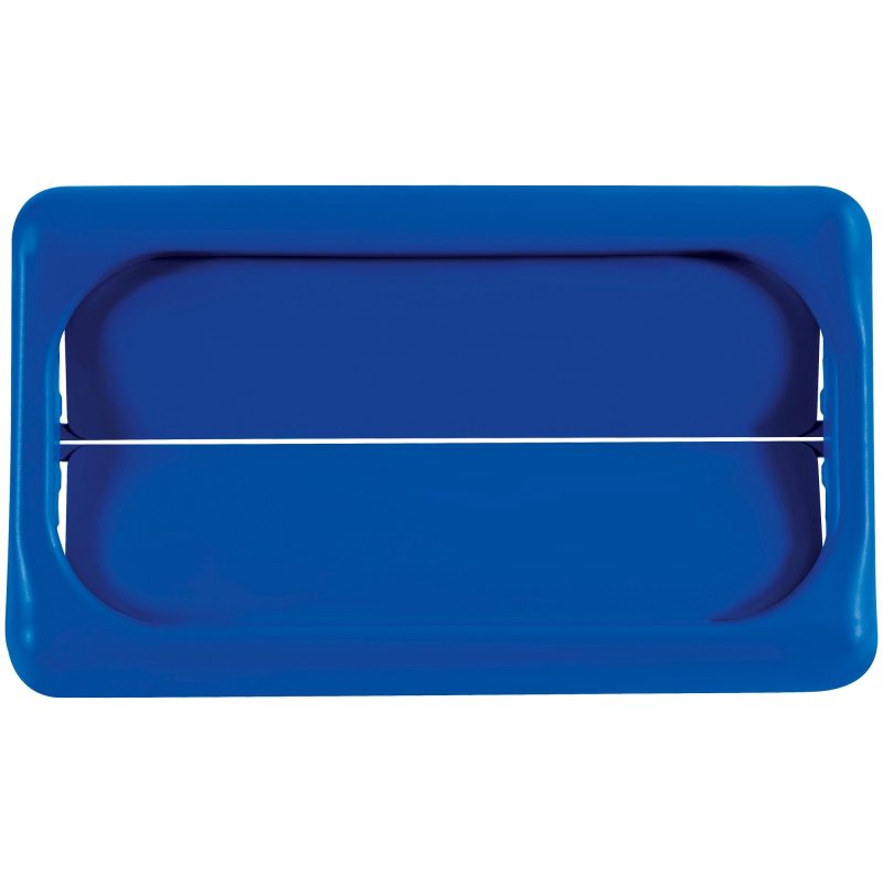 rubbermaid r slim jim r swing top lid 23 gallon blue rub423lblu