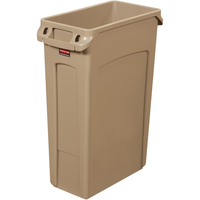 rubbermaid r slim jim r trash can 23 gallon beige rub423cbe