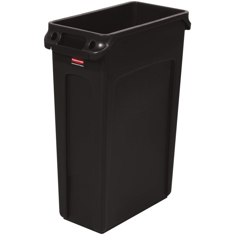 rubbermaid r slim jim r trash can 23 gallon black rub423cbl