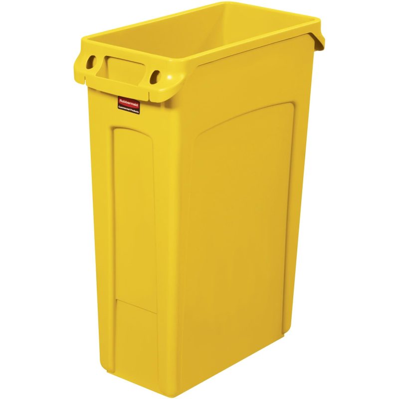 rubbermaid r slim jim r trash can 23 gallon yellow rub423cy