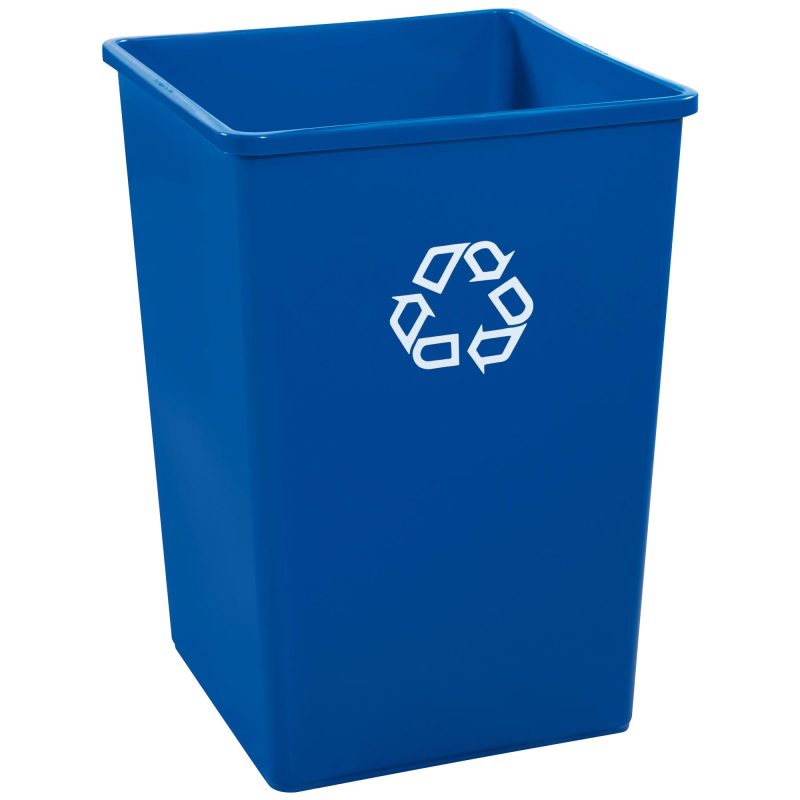 rubbermaid r square recycling container 35 gallon blue rub153cblu