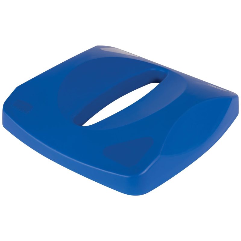 rubbermaid r square recycling slotted lid 23 gallon blue rub152slblu