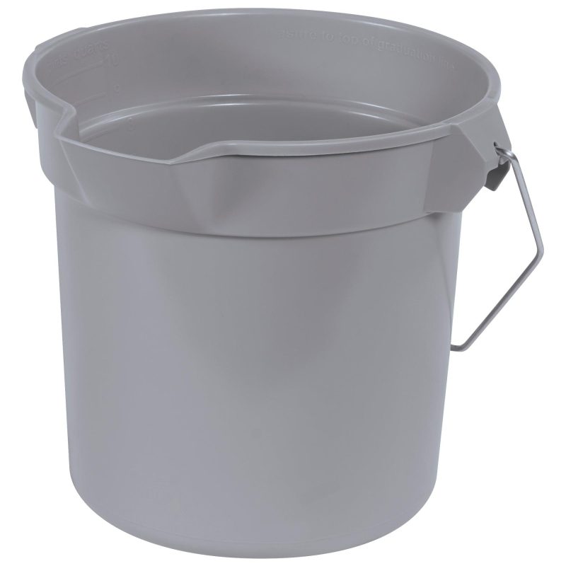 rubbermaid r utility bucket with spout 10 quart gray rub2610gr