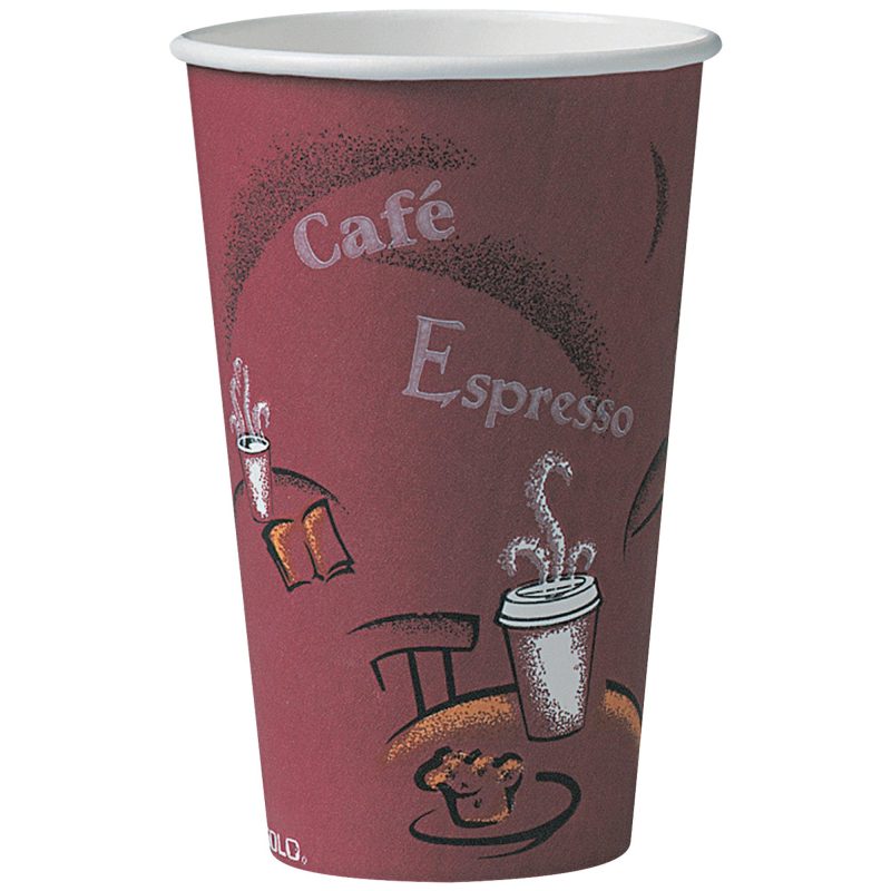 solo r paper hot cups 16 oz bistro design solo16bis