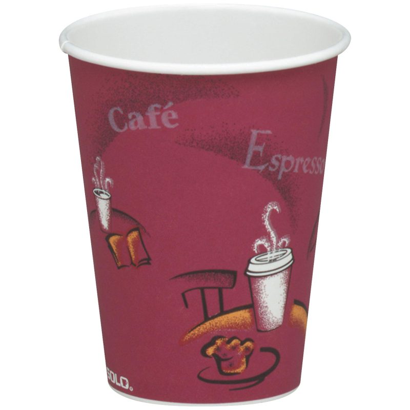 solo r paper hot cups 8 oz bistro design solo8bis