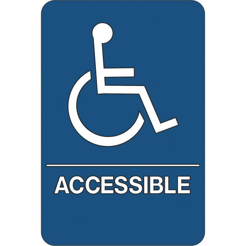 wheelchair accessible ada compliant plastic sign sn100